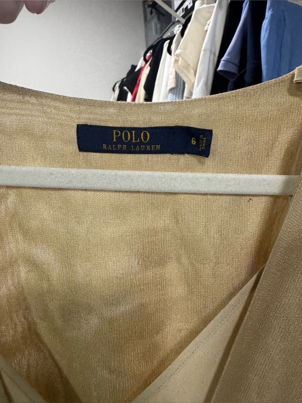 Polo Ralph Lauren Champagne Beige Layered Dress – Size 6 - Picture 6 of 8